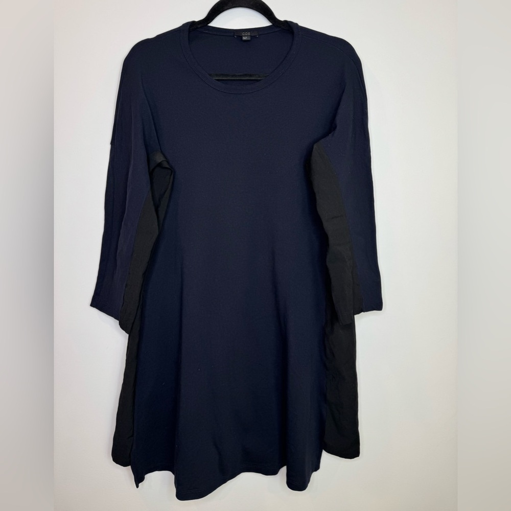 COS mix media navy cotton Dress size XS